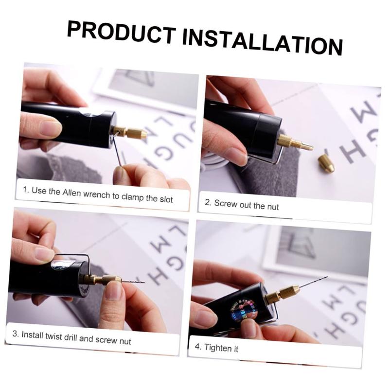 Resin Craft Workshop - USB Mini-Drehbohrer 3-Bit-Set Kompaktes Elektrowerkzeug für