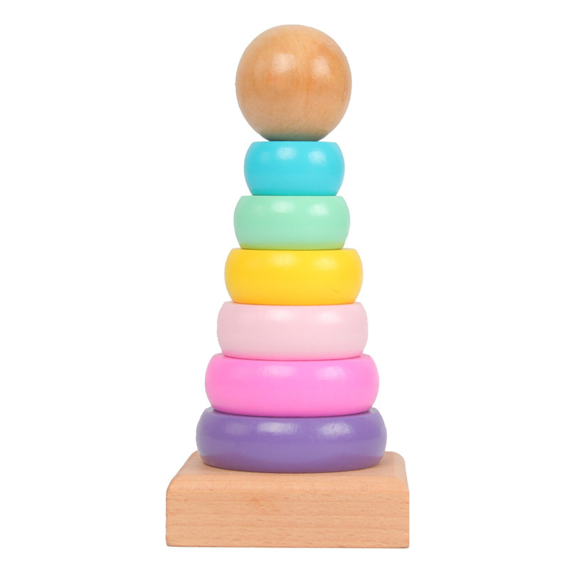 Wood Ring Blank - Kinder Regenbogen Turm Ferrule Holz Spielzeug