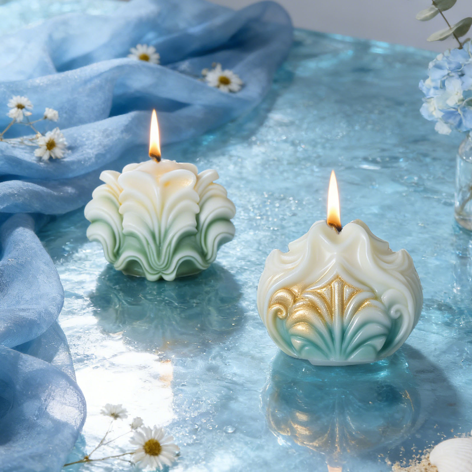 Große Ozeanmuschel-Kerzenform  – Resin Ocean Wave Mold Bewertung und Preis